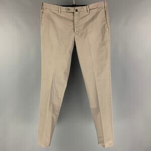 PT01 Size 36 Khaki Cotton Flat Front Casual Pants